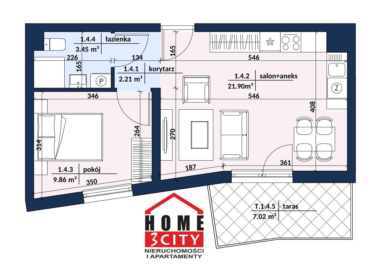 Mieszkanie 37 m² | Taras 7 m² | Komórka lokatorska - zdjęcie 3