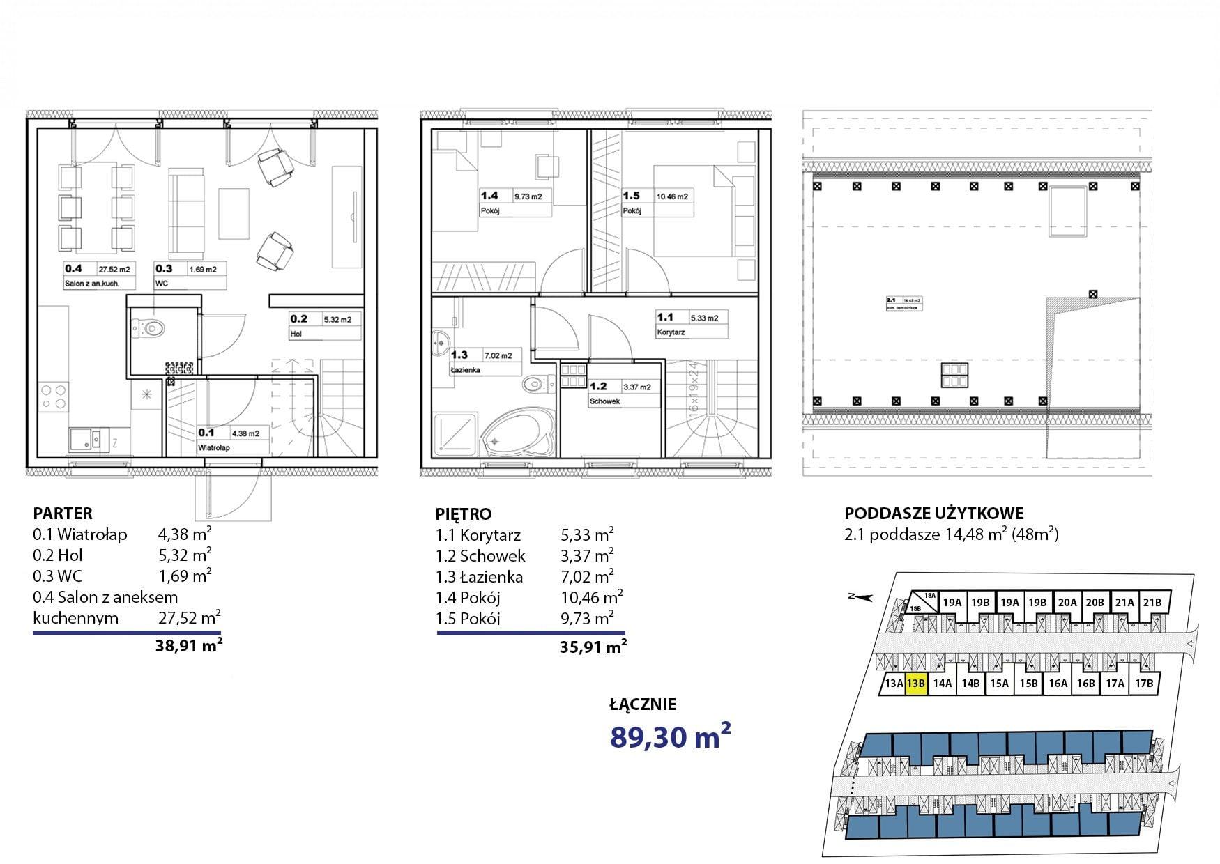 Dom szeregowy | 89,30m2 | Nasza Symfonia