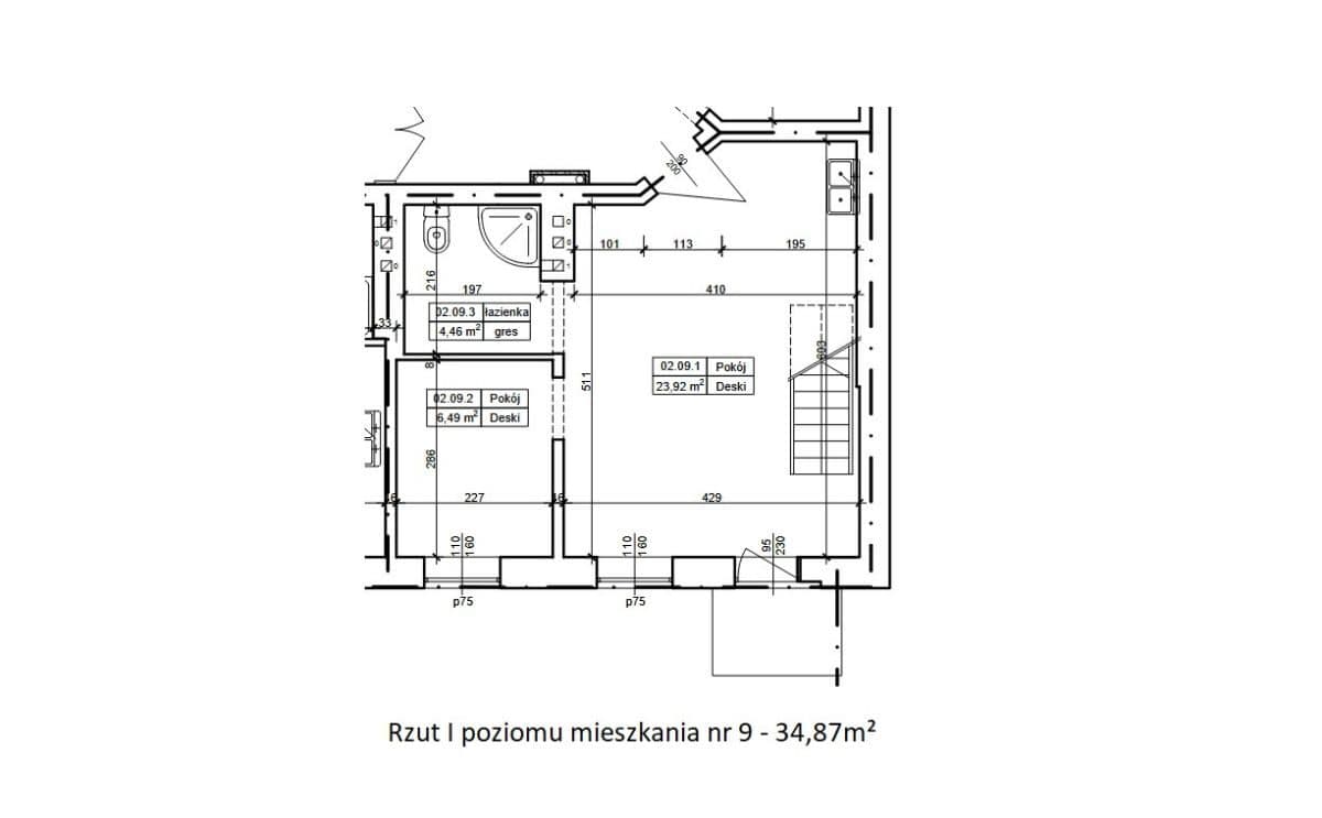 2 pokoje|piętro+poddasze|stan deweloperski|balkon - zdjęcie 11