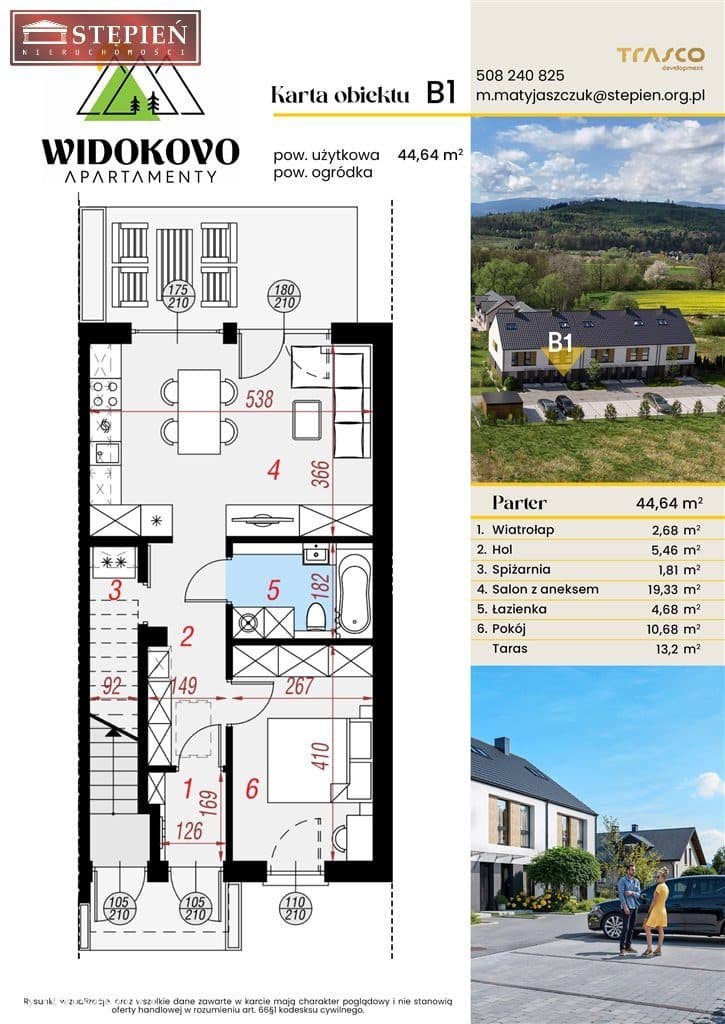 Widokovo Jeżów Sudecki M2 parter z tarasem 44,64m2 - zdjęcie 16
