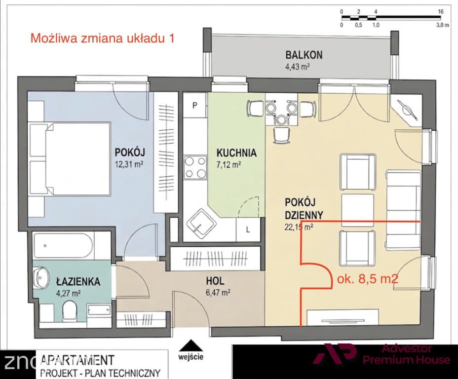Loggia, możliwość 3 pokoi, mieszkanie narożne - zdjęcie 19