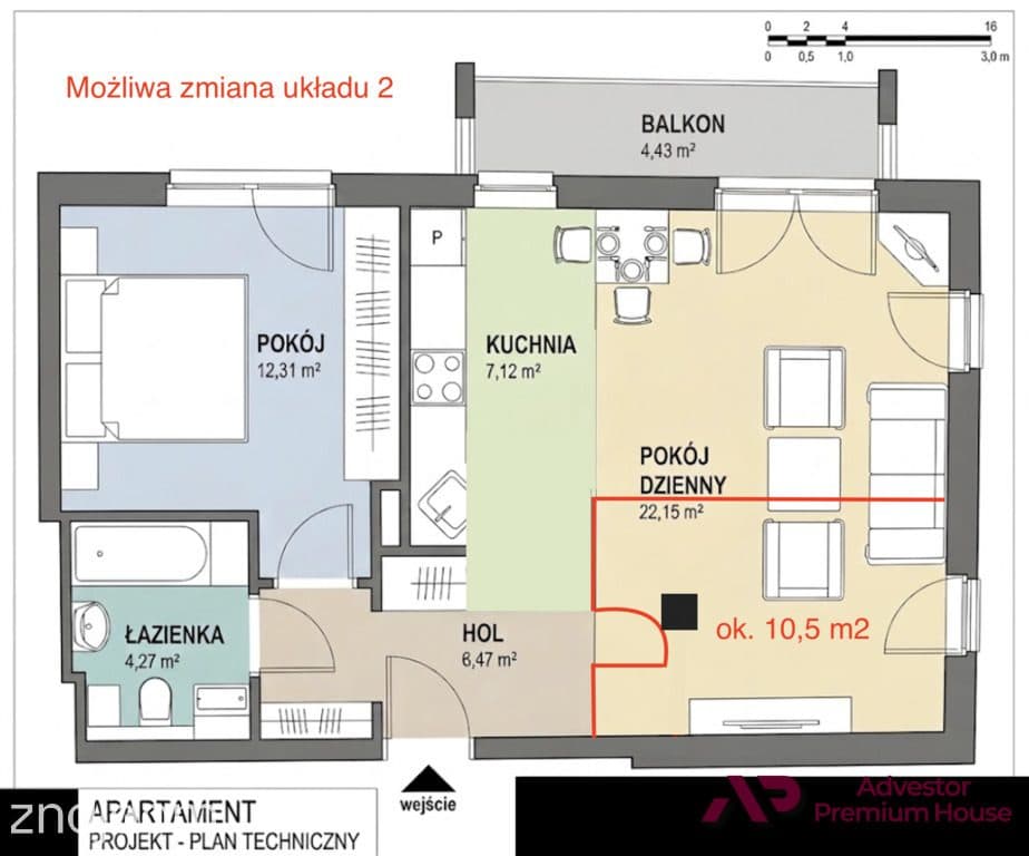 Loggia, możliwość 3 pokoi, mieszkanie narożne - zdjęcie 20