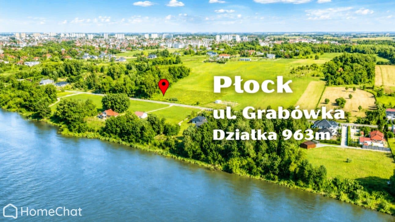 Działka budowlana na obrzeżach Płocka 9,6a z widokiem na Wisłę