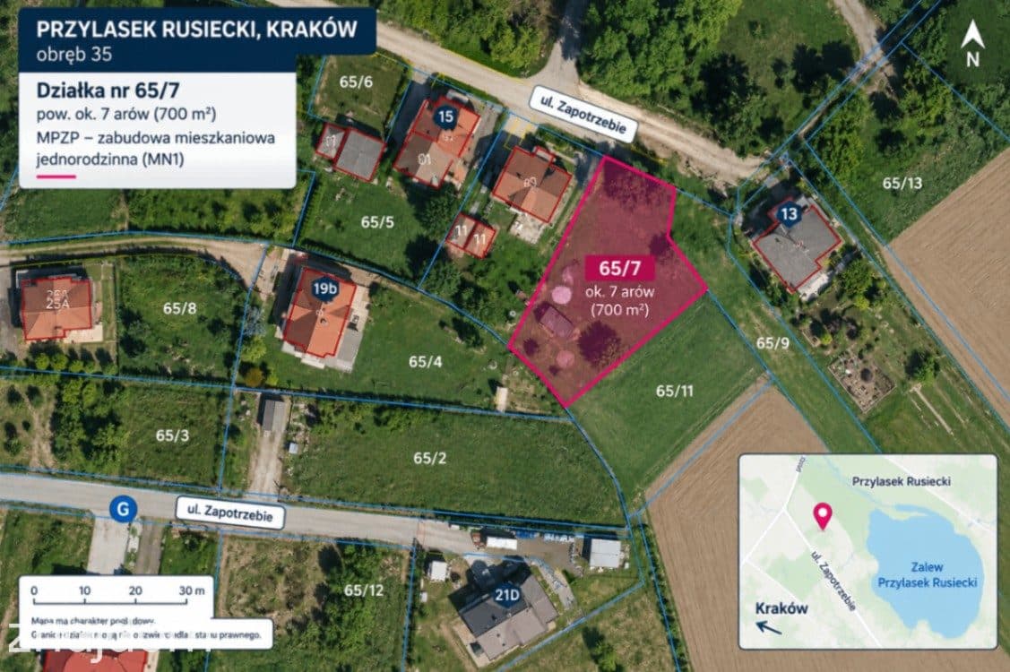 Działka Budowlana | Przylasek Rusiecki | Kraków | 7 arów - zdjęcie 2