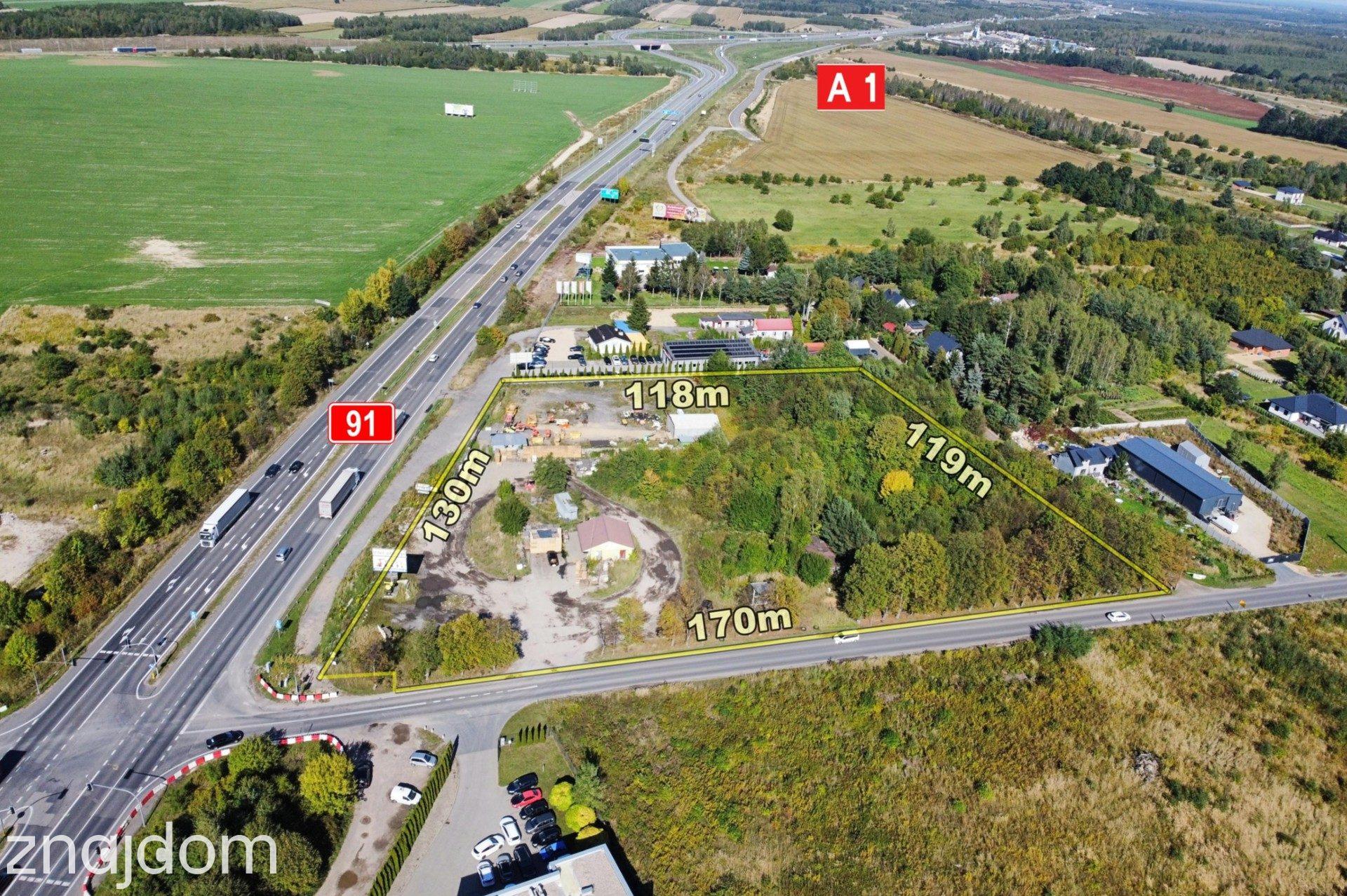 Działka przy węźle autostrady A1, na skrzyżowaniu z DK91 - zdjęcie 2