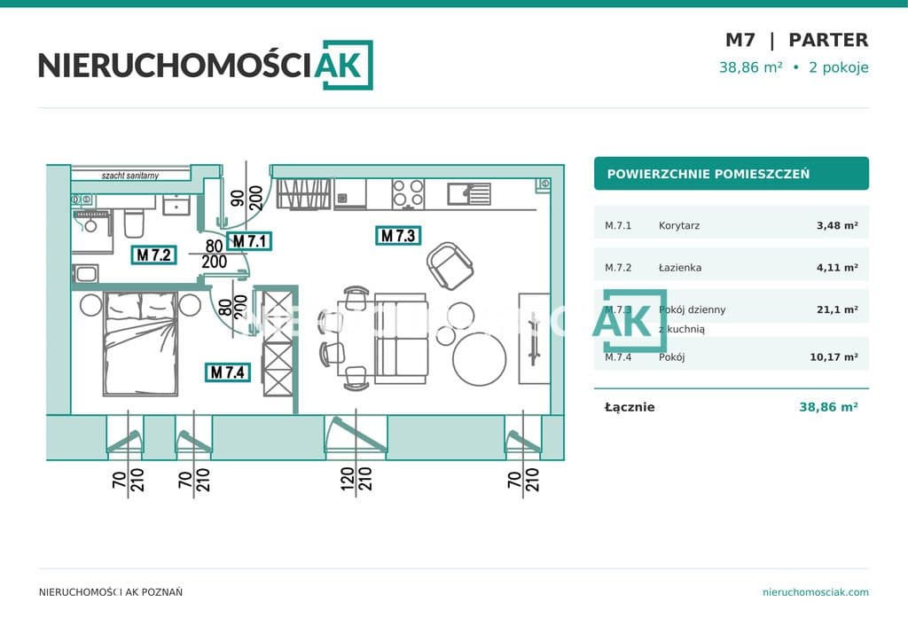 2 pokoje na parterze | 38,86 m² | Zrewitalizowany spichlerz - zdjęcie 10