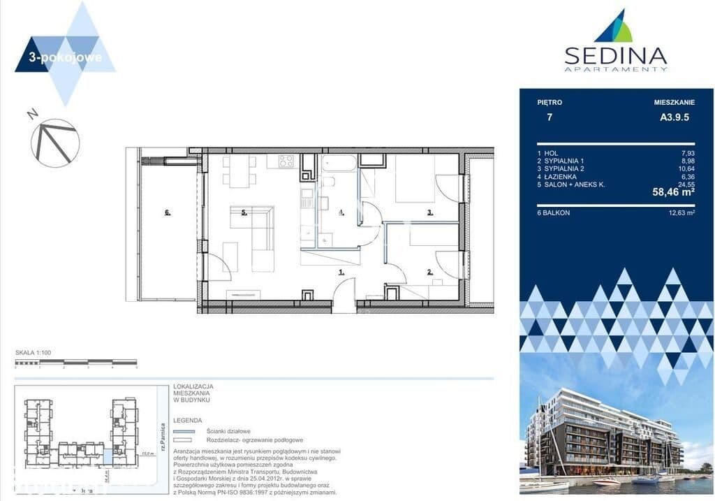 Sedina Nad Odrą | 7 piętro + garaż | Szczecin - zdjęcie 6