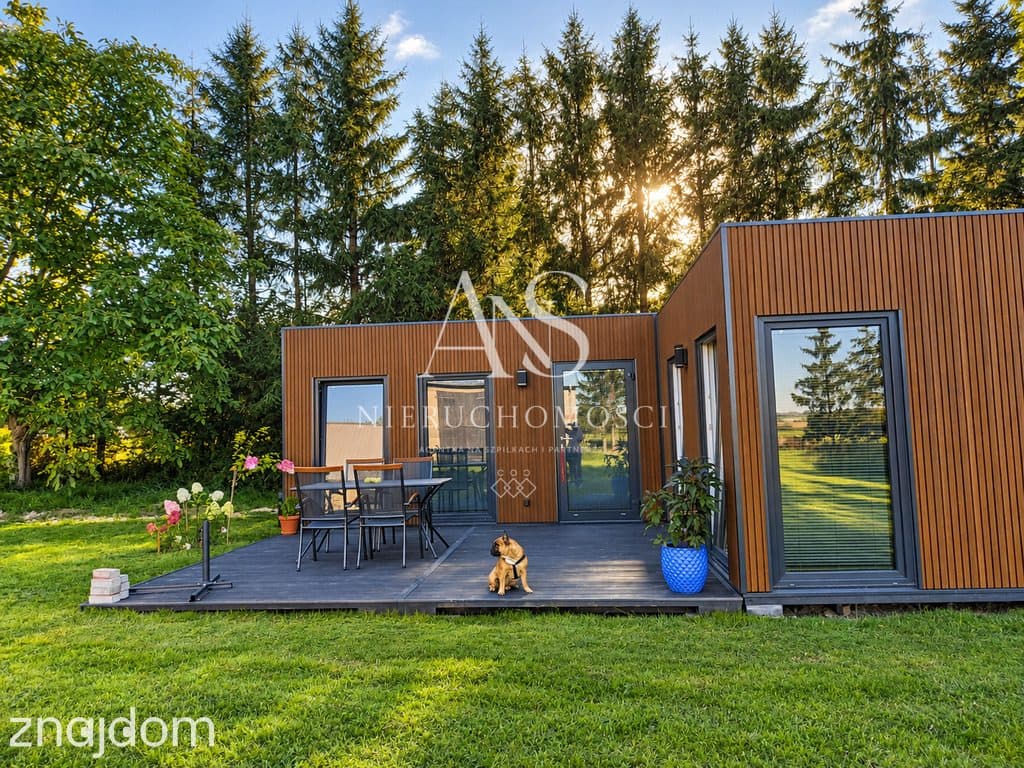 Drewniany domek 35 m² z tarasem 25 m²