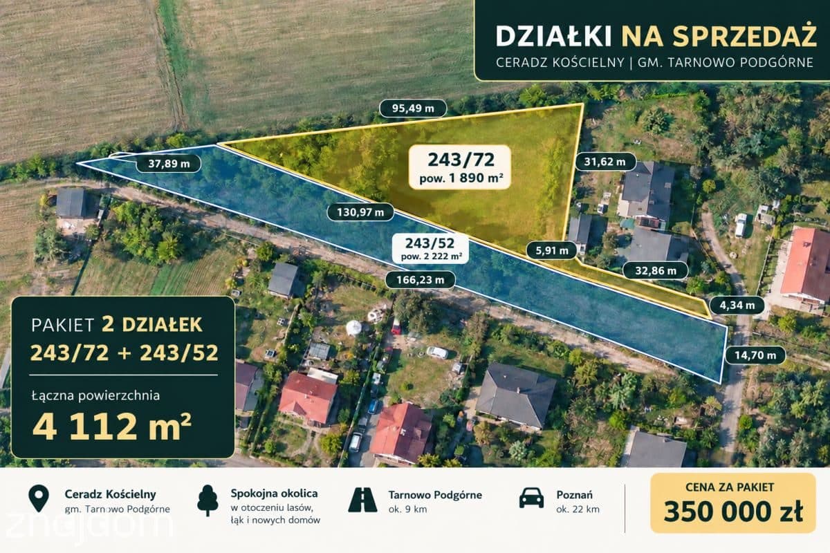 Działka na sprzedaż, atrakcyjna cena Ceradz Dolny