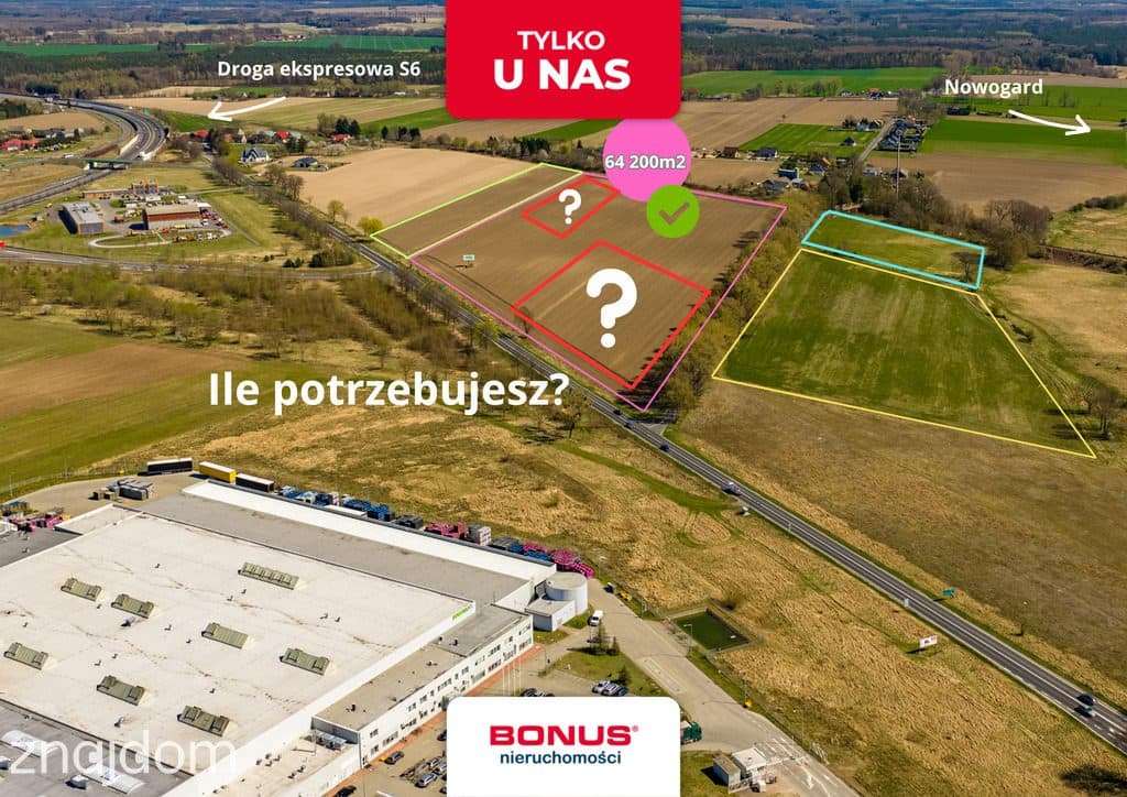 6 ha przy S6 -do podziału, ile m2 potrzebujesz?