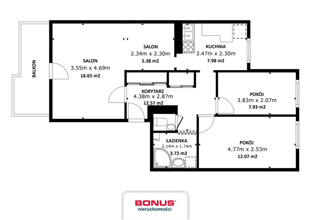 Przestronne 3 pokoje, balkon, piwnica, parking - zdjęcie 5