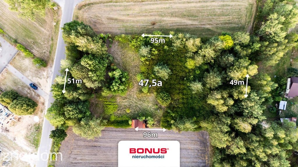 Działka 47,5ar - MPZP pod zabudowę jednorodzinną - zdjęcie 2