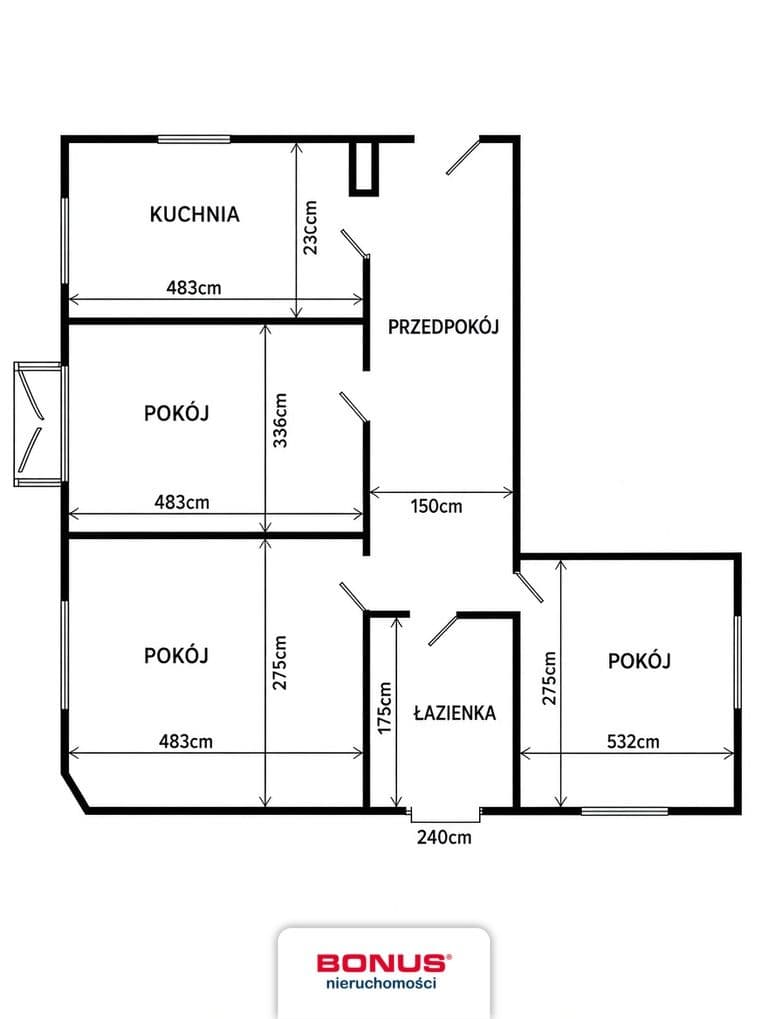 3 pokoje | 68 m² | 1. piętro | balkon