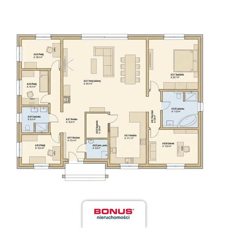 Dom 181 m², garaż 40 m² | działka 1344 m²