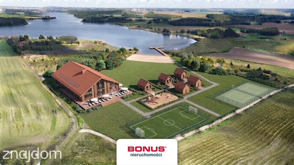Działka inwestycyjna z linią brzegową na Warmii