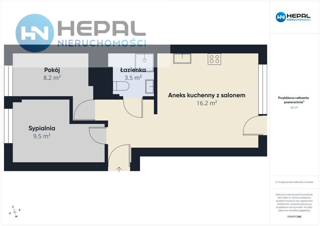 2 pokoje 42 m², Bocianek, po remoncie, 1 piętro, od zaraz - zdjęcie 2