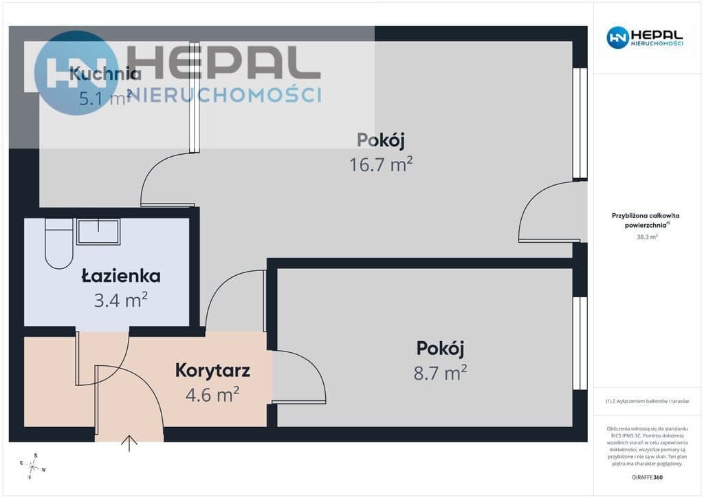 2 pokoje 38,32 m², Piekoszowska 41, IV piętro, do remontu - zdjęcie 2