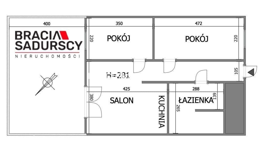 3 pok 44m2 Opatkowice z gródkiem i klimatyzacją - zdjęcie 3