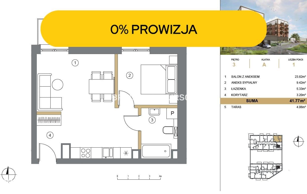 41m2 2pok + balkon / winda