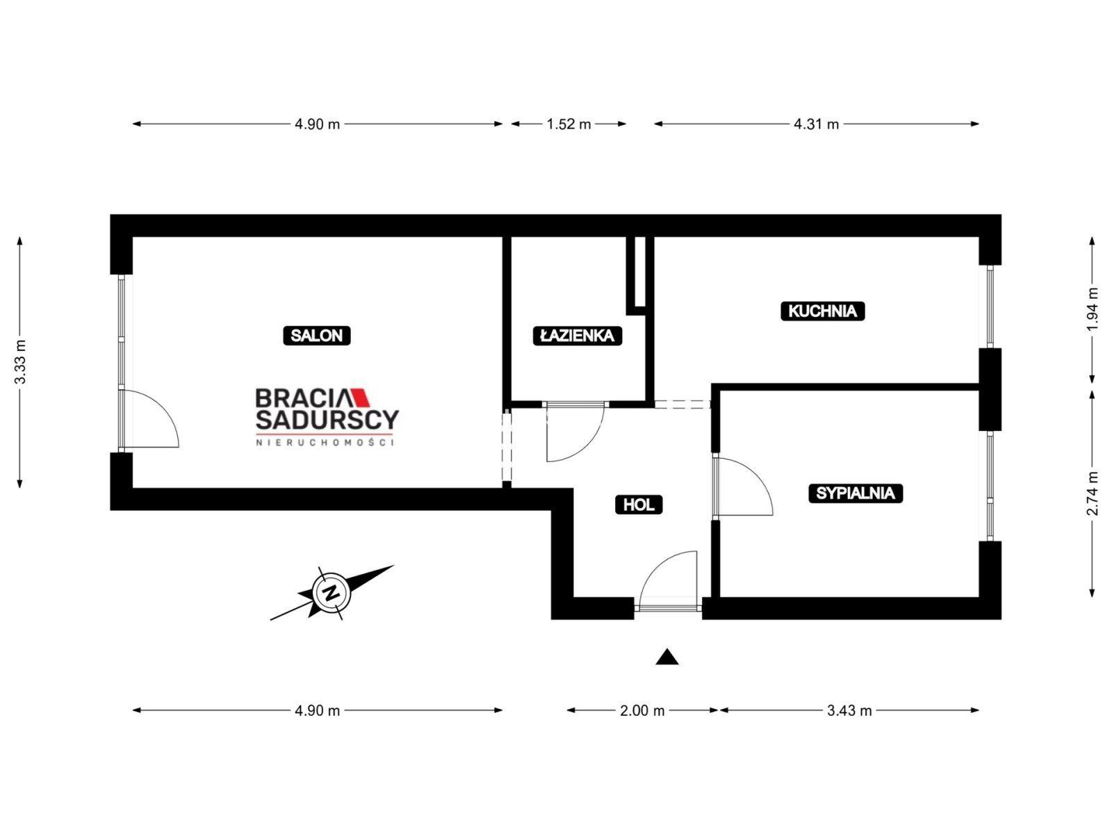 na sprzedaż 45m2 / 2 pokoje / przy parku - zdjęcie 3