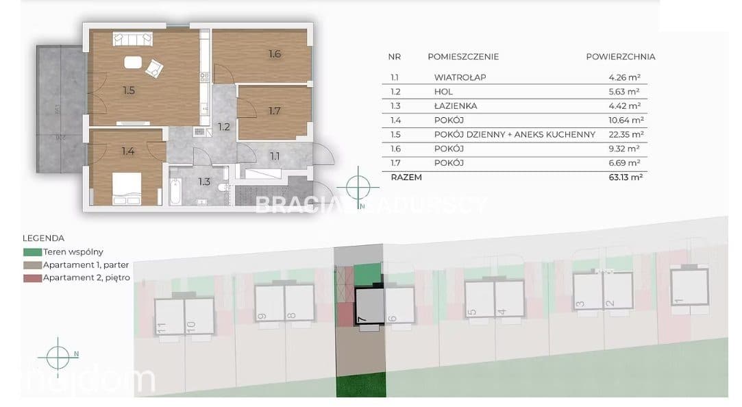 4 pok 63m2 /balko/ogródek/ 2 m.postojowe - zdjęcie 3