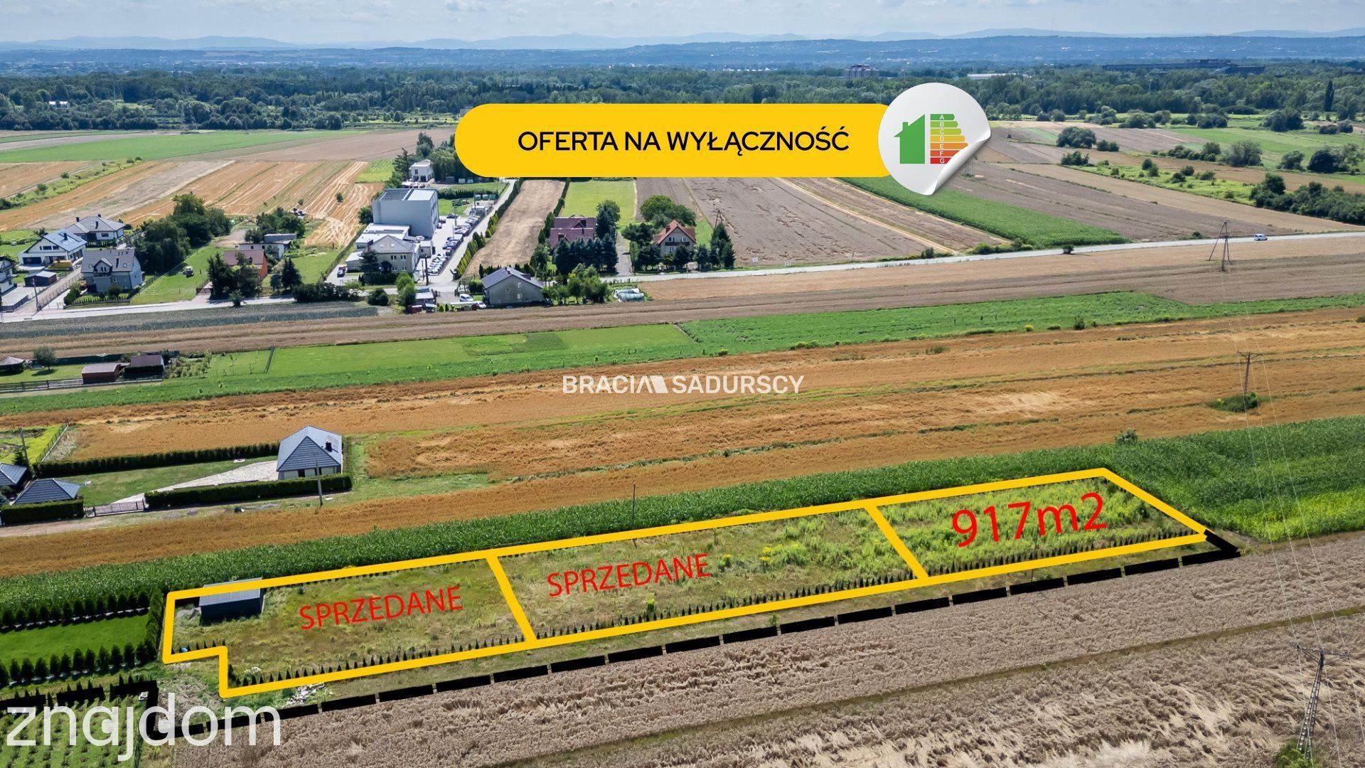Ogrodzona działka 917m2 Glinik