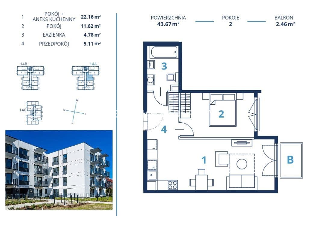 43m2 2 pok +balkon Ruczaj - zdjęcie 8