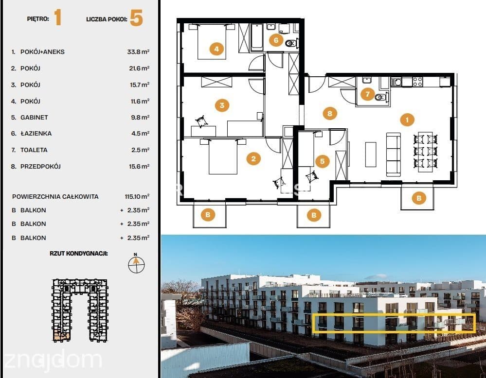 115m2 Apartament 5 pok/3 balkony Bronowice - zdjęcie 13