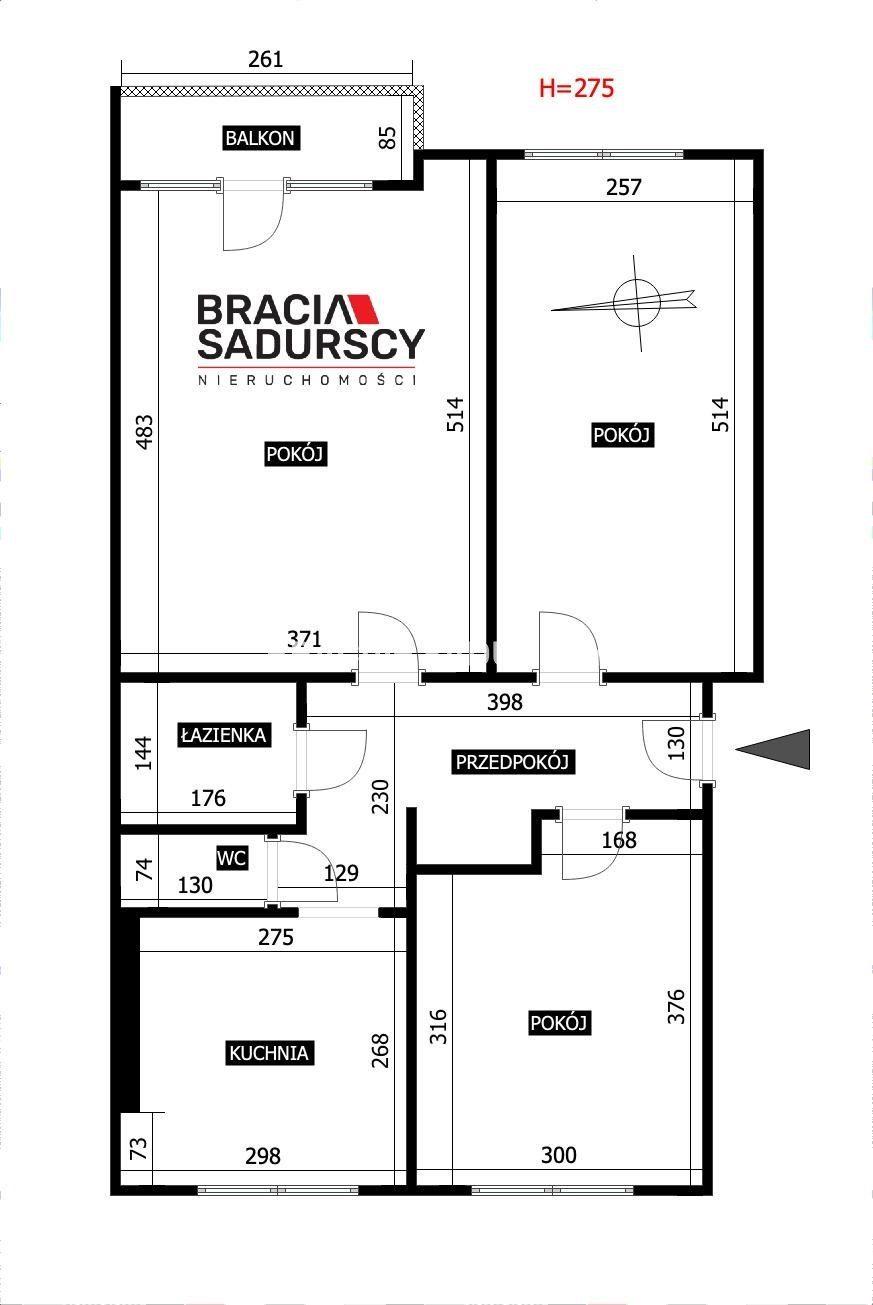 59m2 3 pok+os kuchnia Ul.Staszczyka Bronowice - zdjęcie 2