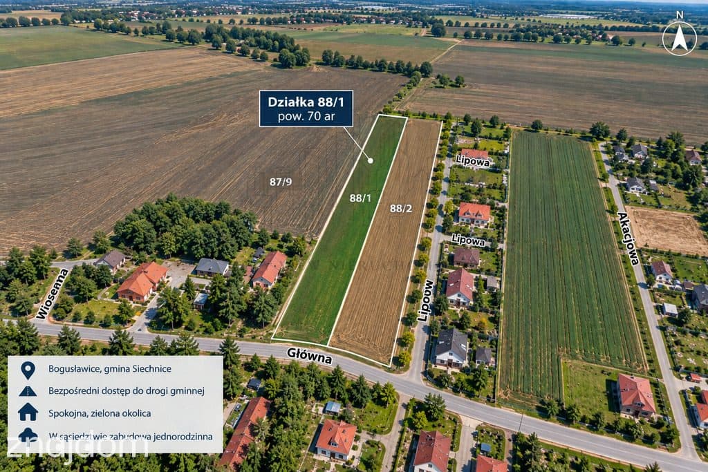 DZIAŁKA 70 a pod budowę mieszkaniową jednorodzinną - zdjęcie 5