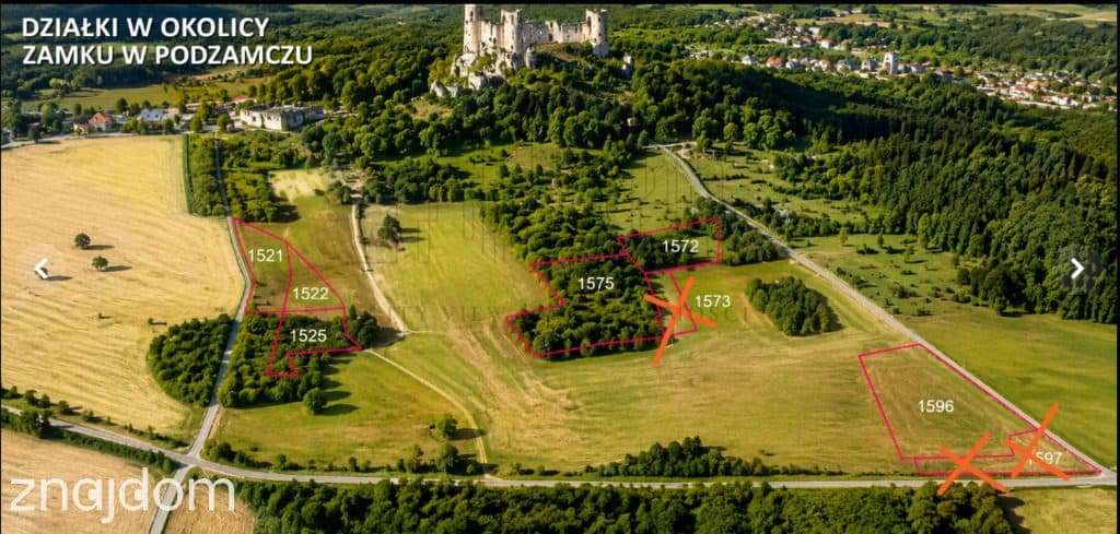 Podzamcze-działki w sąsiedztwie Zamku Ogrodzieniec