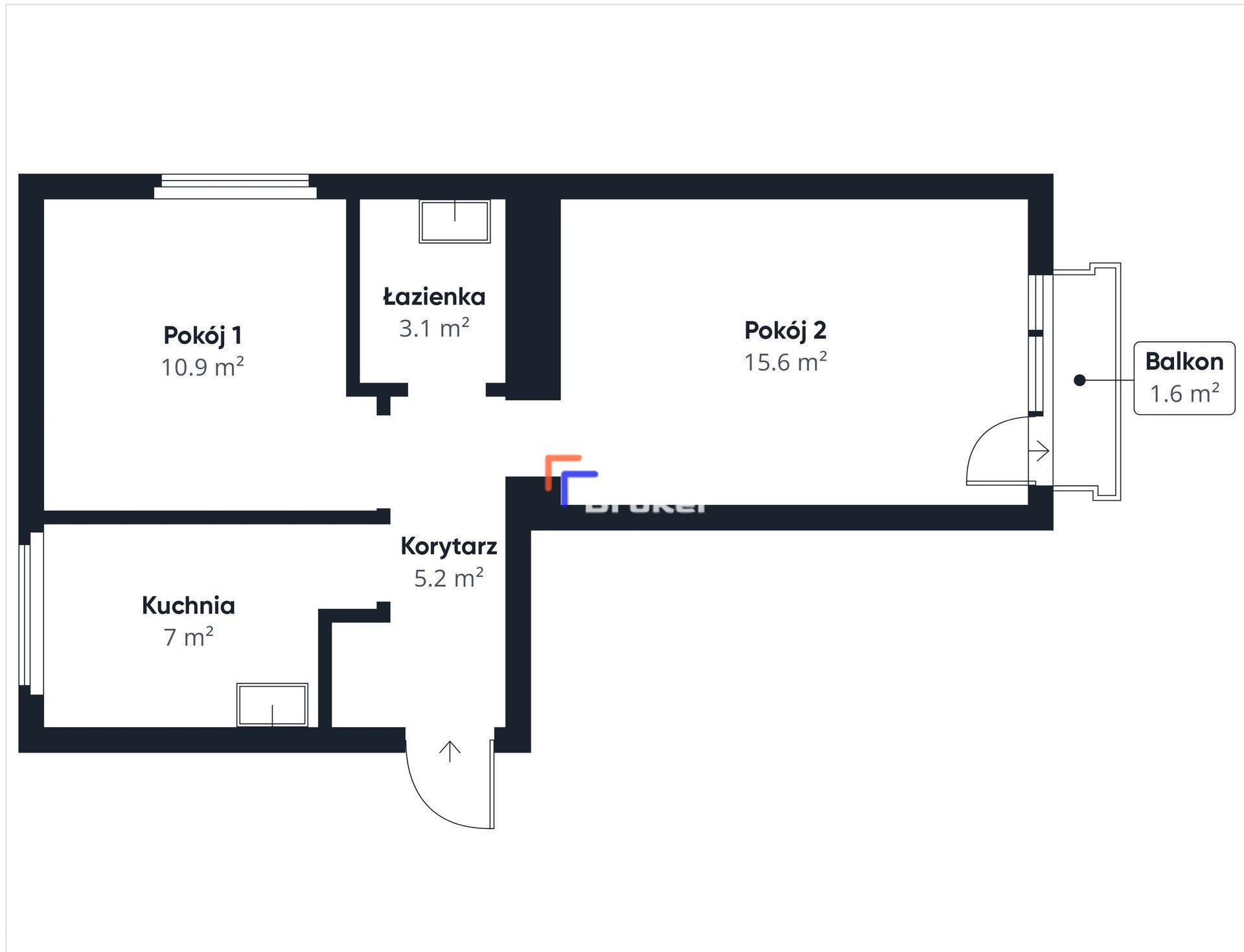 2 Pokoje / 41,85 m2 / Balkon / Do remontu / Świetna Lokalizacja - zdjęcie 15