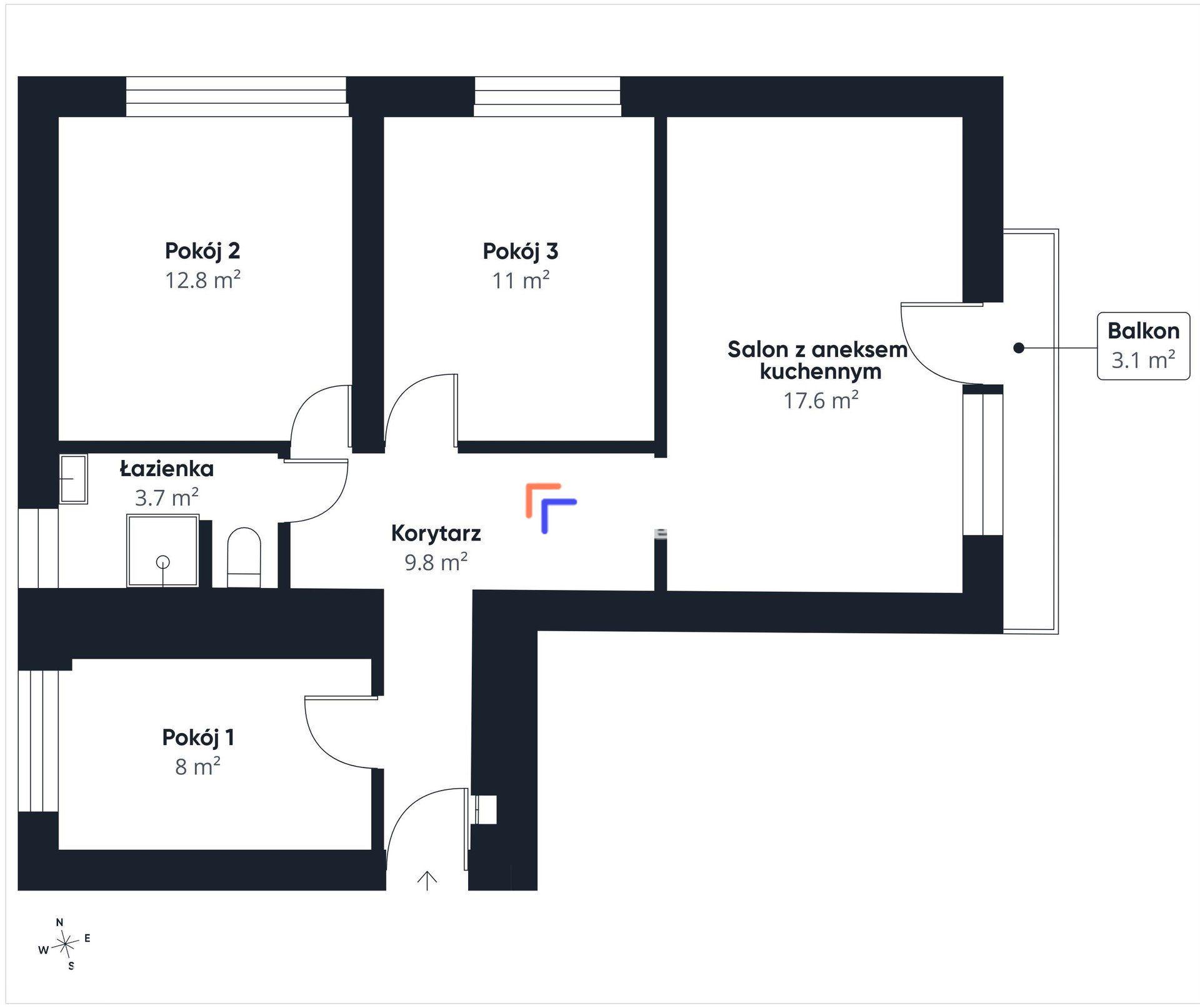 4 Pokoje / Aneks kuchenny / 2 Piętro / Balkon / Cegła / Park Sielanka - zdjęcie 24