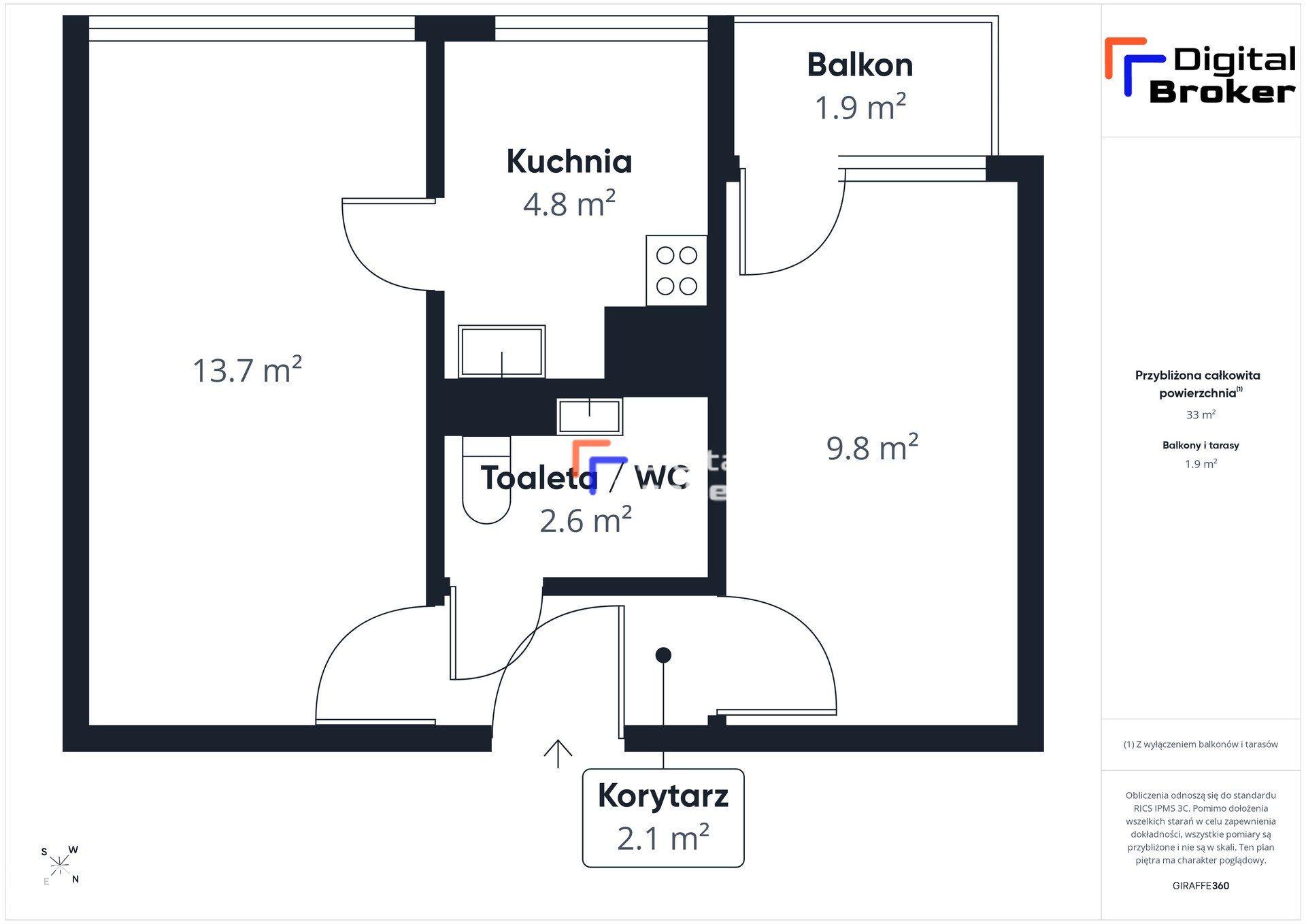 2 pok - 33m2 | Magnolia | inwestycja | balkon | piwnica | - zdjęcie 12