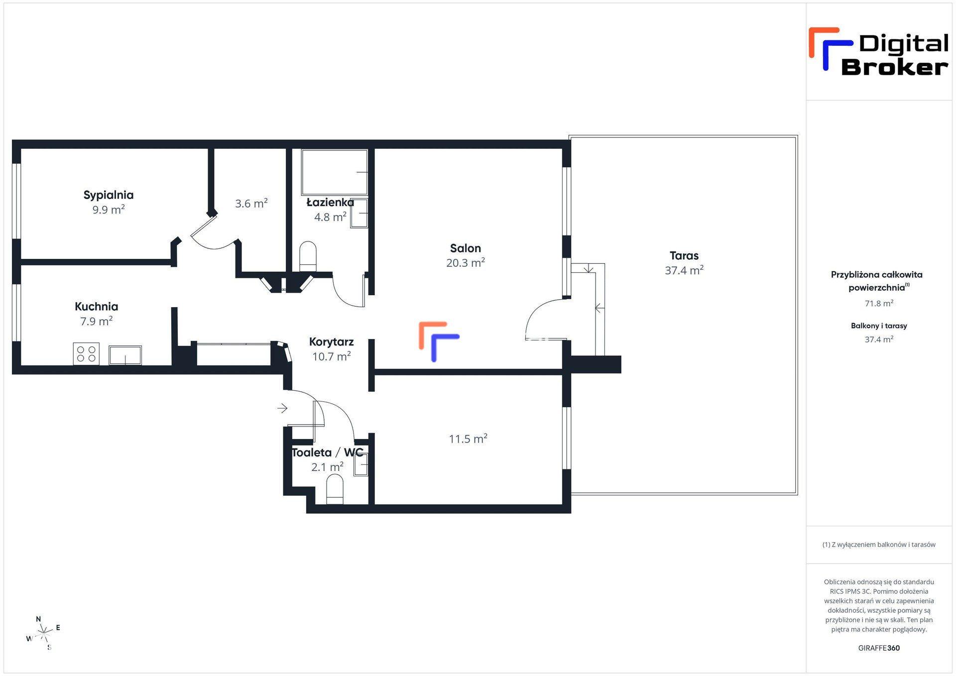 3 pokoje | 69,30 m² | Balkon 37 m² | Garaż | Bielany - zdjęcie 26