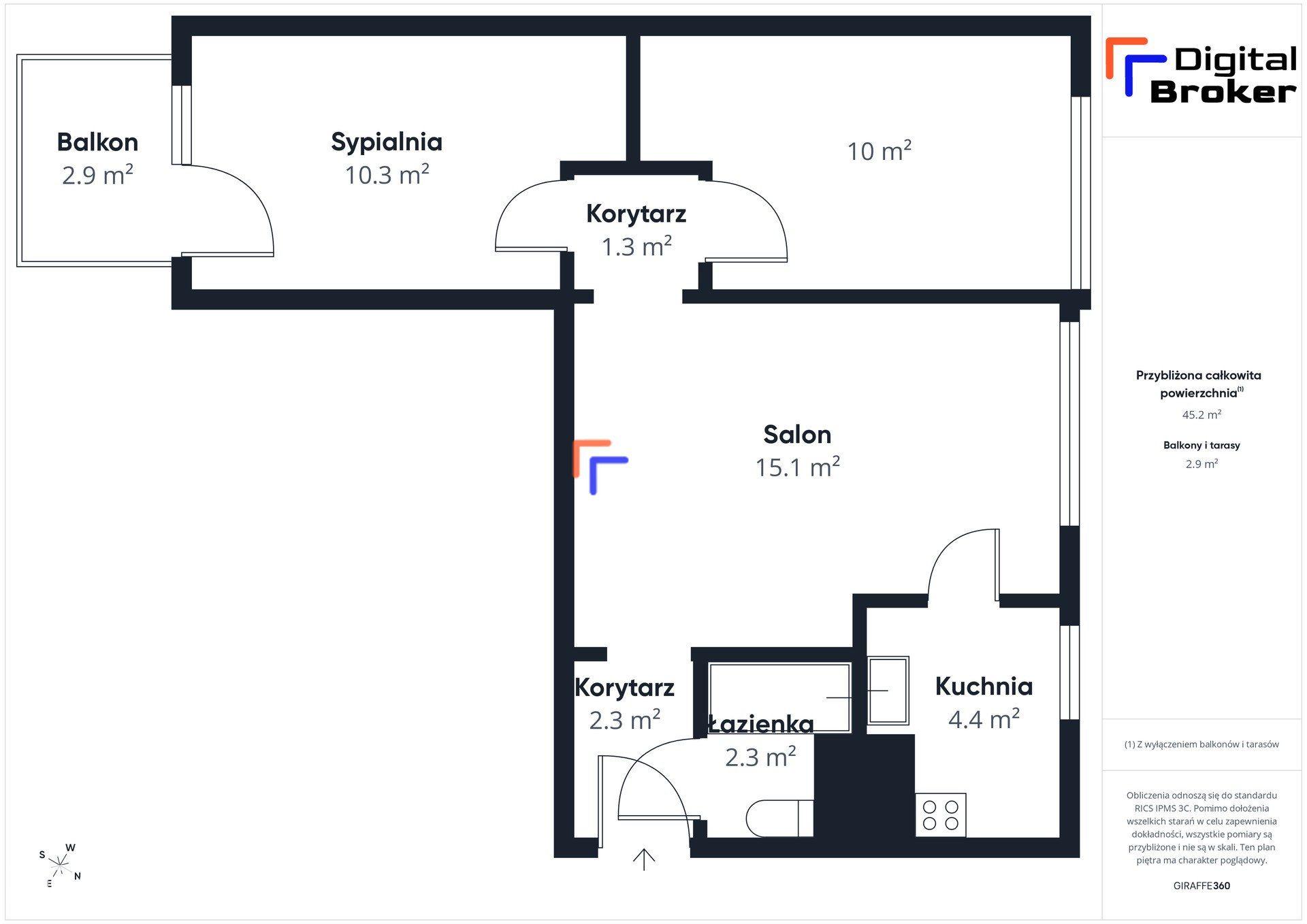 3 pokoje | 45 m² | Balkon | Lwowska 22 - zdjęcie 3