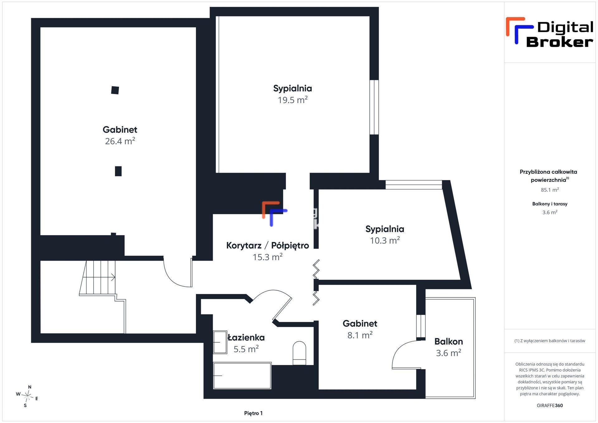 Dwupoziomowe 117 m² | 4 pokoje + 26 m² | 2 balkony | Ks. W.Turka - zdjęcie 19