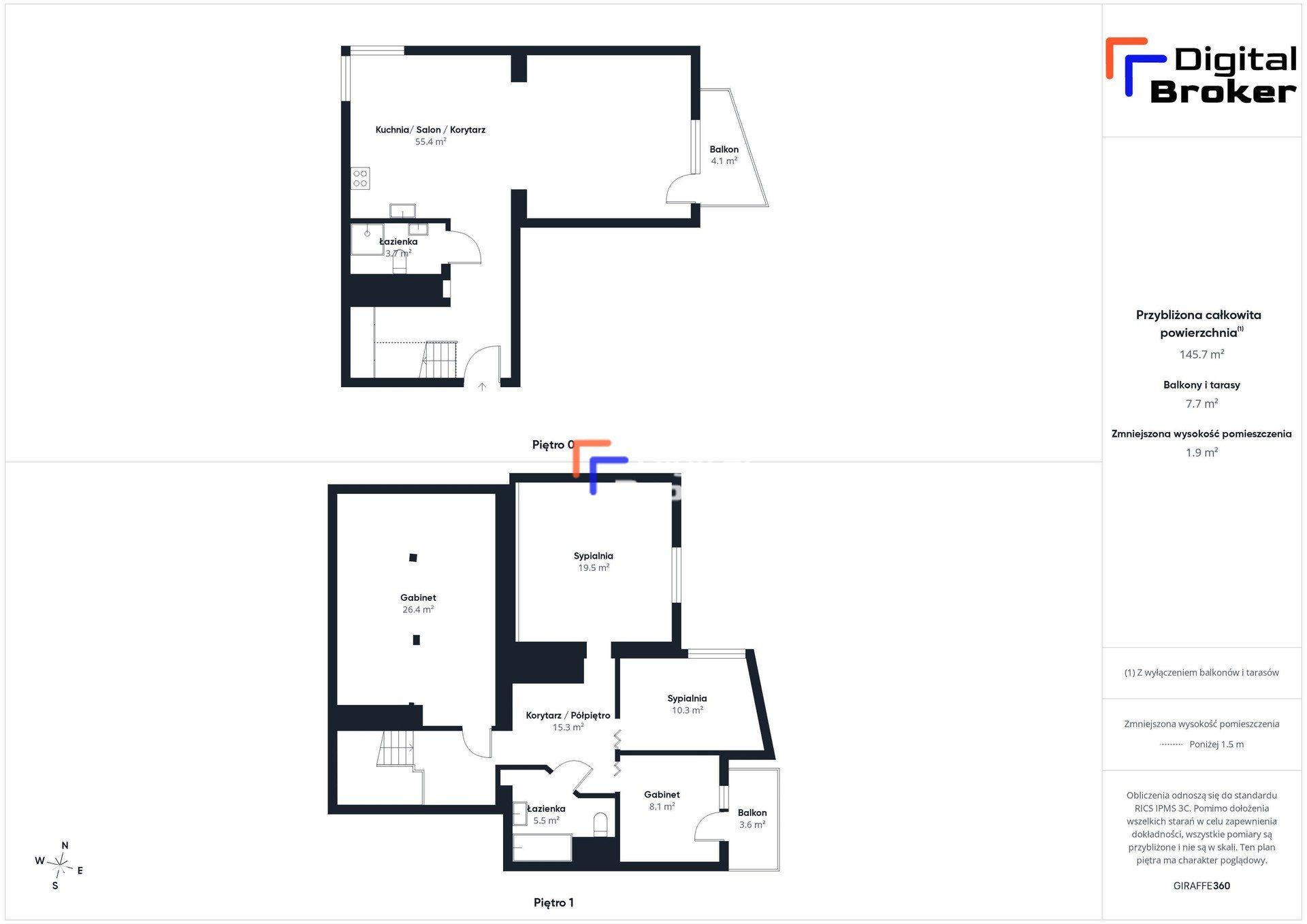 Dwupoziomowe 117 m² | 4 pokoje + 26 m² | 2 balkony | Ks. W.Turka - zdjęcie 20