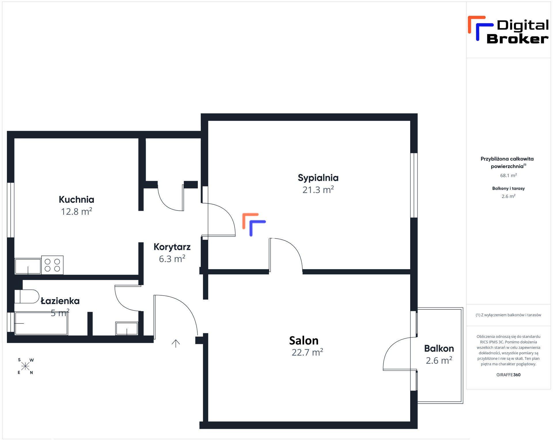 70 m2 / blisko STAWIKÓW! / 2 pokoje, duża kuchnia / po remoncie - zdjęcie 16