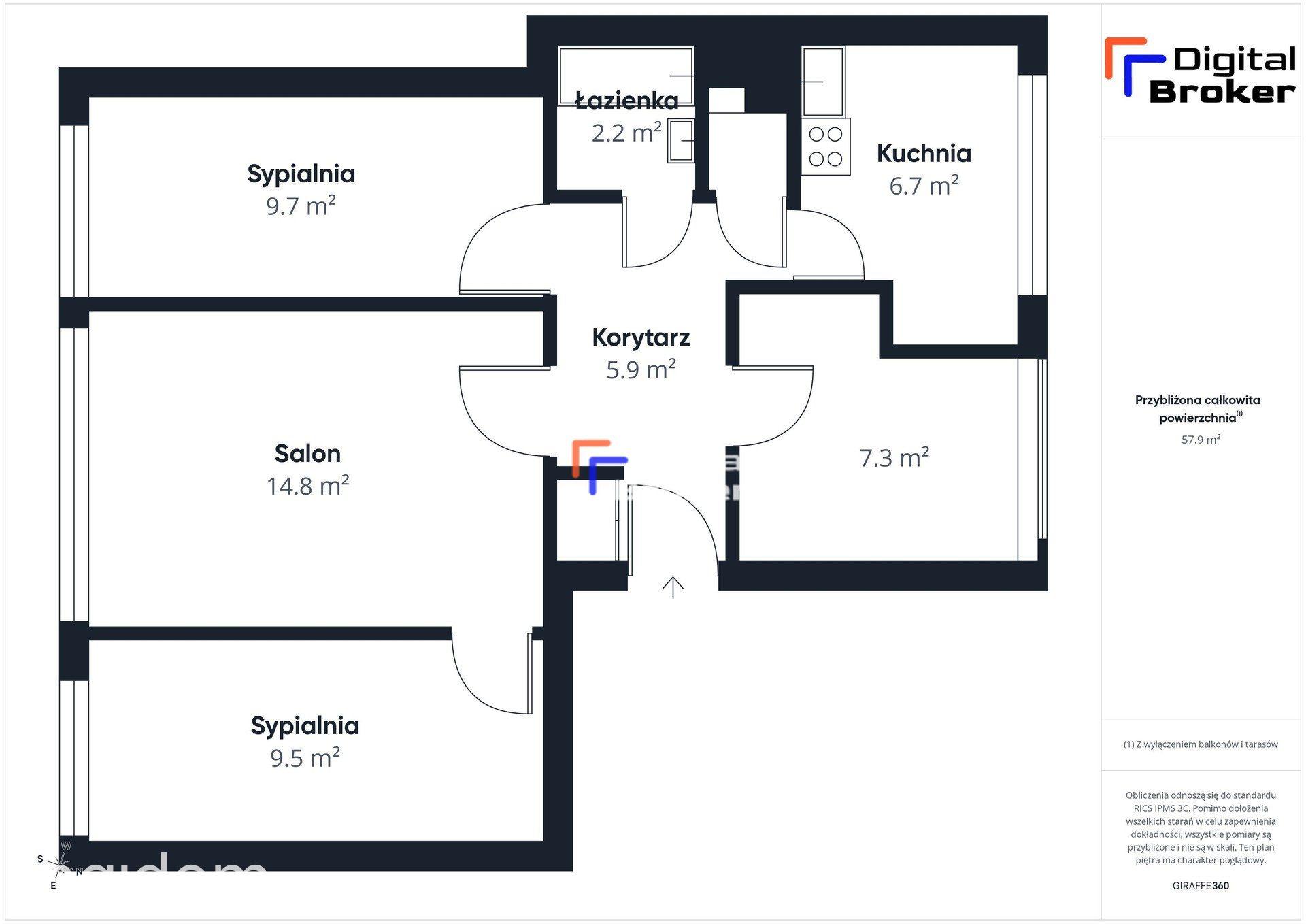 4 pokoje | 57,9 m² | dwustronne | Kalina | Wysoki parter - zdjęcie 23