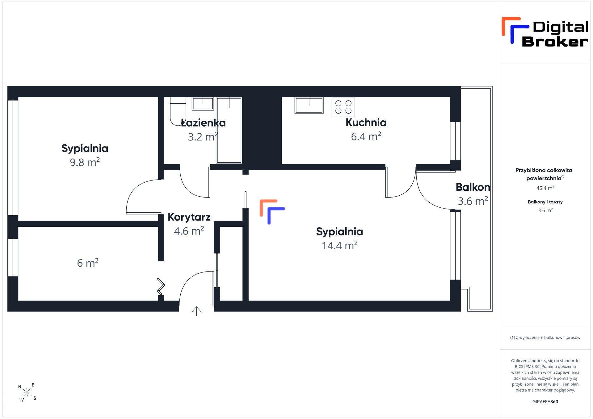 Inwestycyjne I 46,74m2 I 3 pokoje I balkon I zieleń i cisza - zdjęcie 6