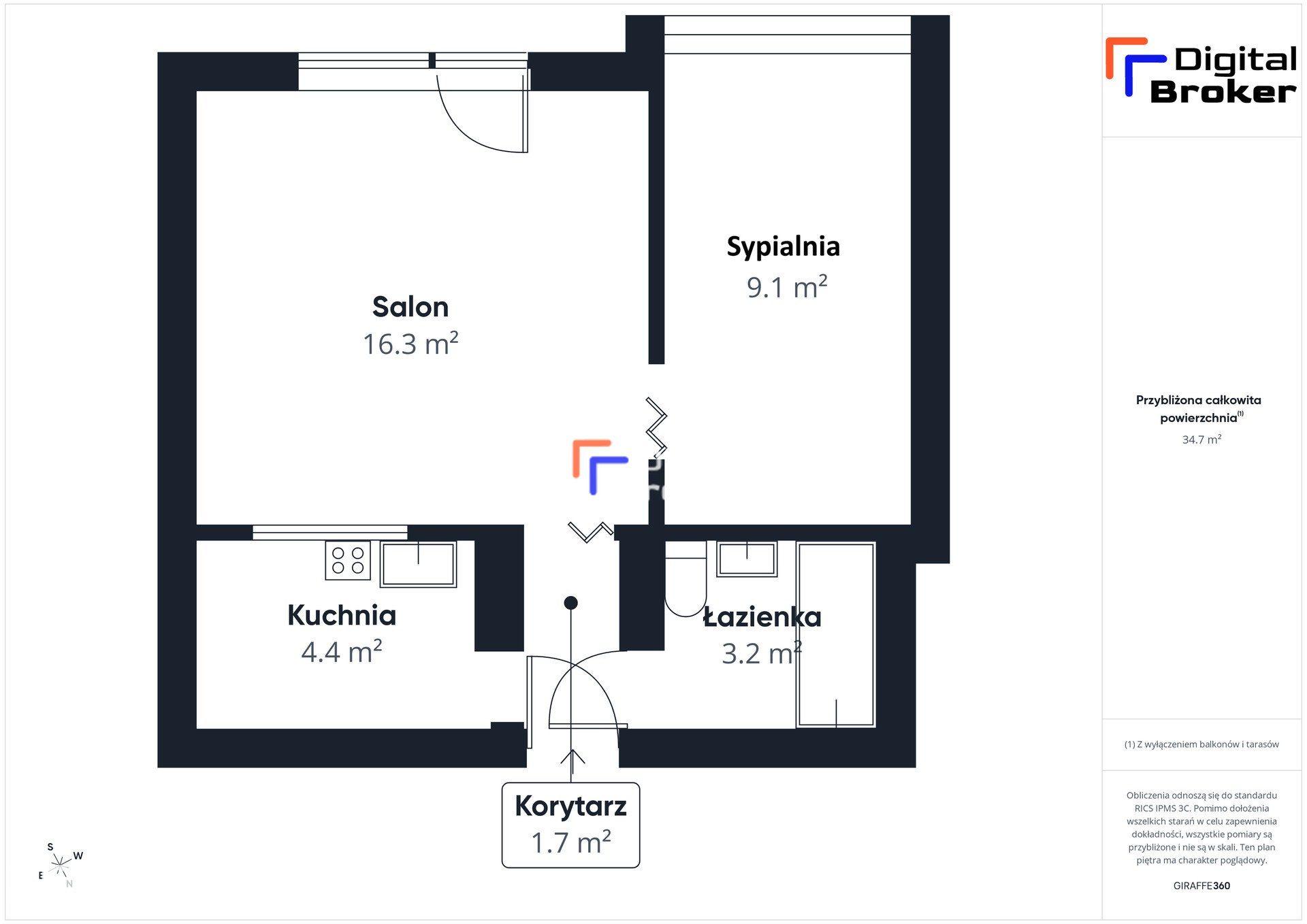 2 pok | 35 m2 | Pogoń | CO miejskie | blok po termo - zdjęcie 9