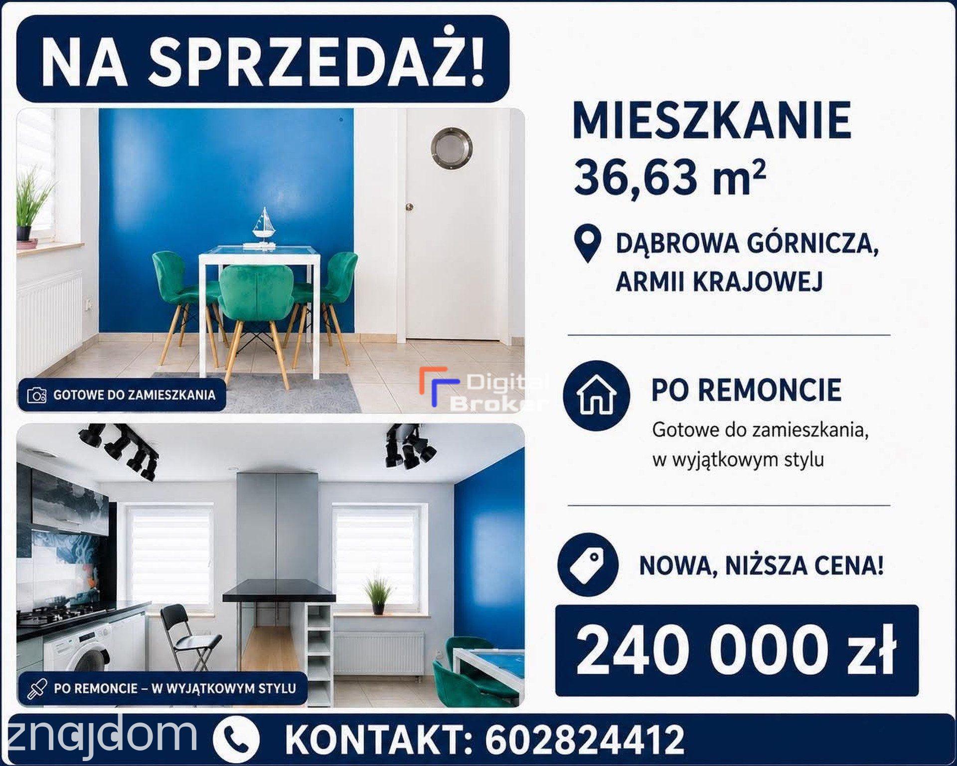 Mieszkanie  na sprzedaż 36,63m2 Dąbrowa Górnicza Ząbkowice