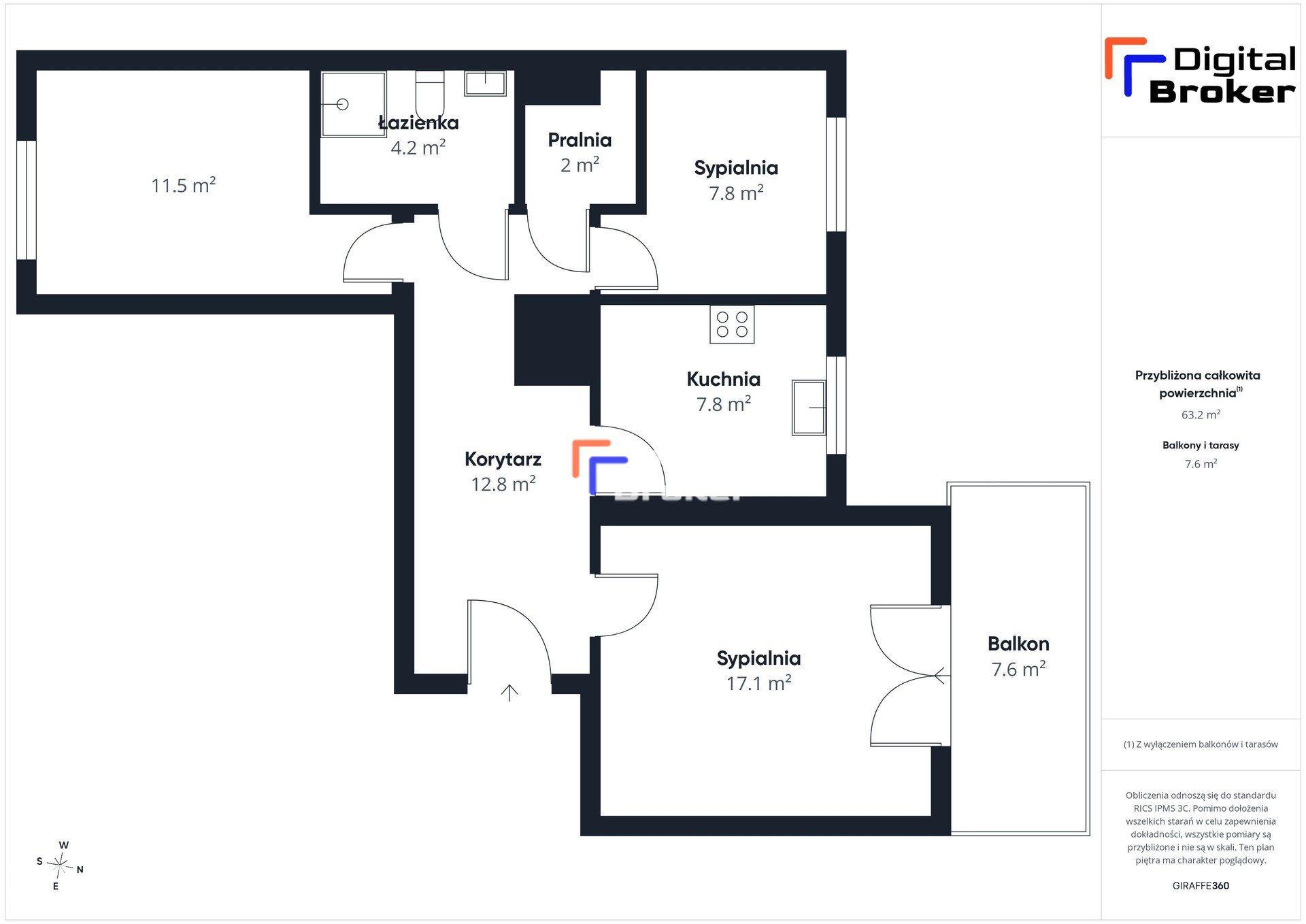 3 Pok | Światło. Przestrzeń. Lokalizacja. 62 m² - ul. Adama Bochenka - zdjęcie 18
