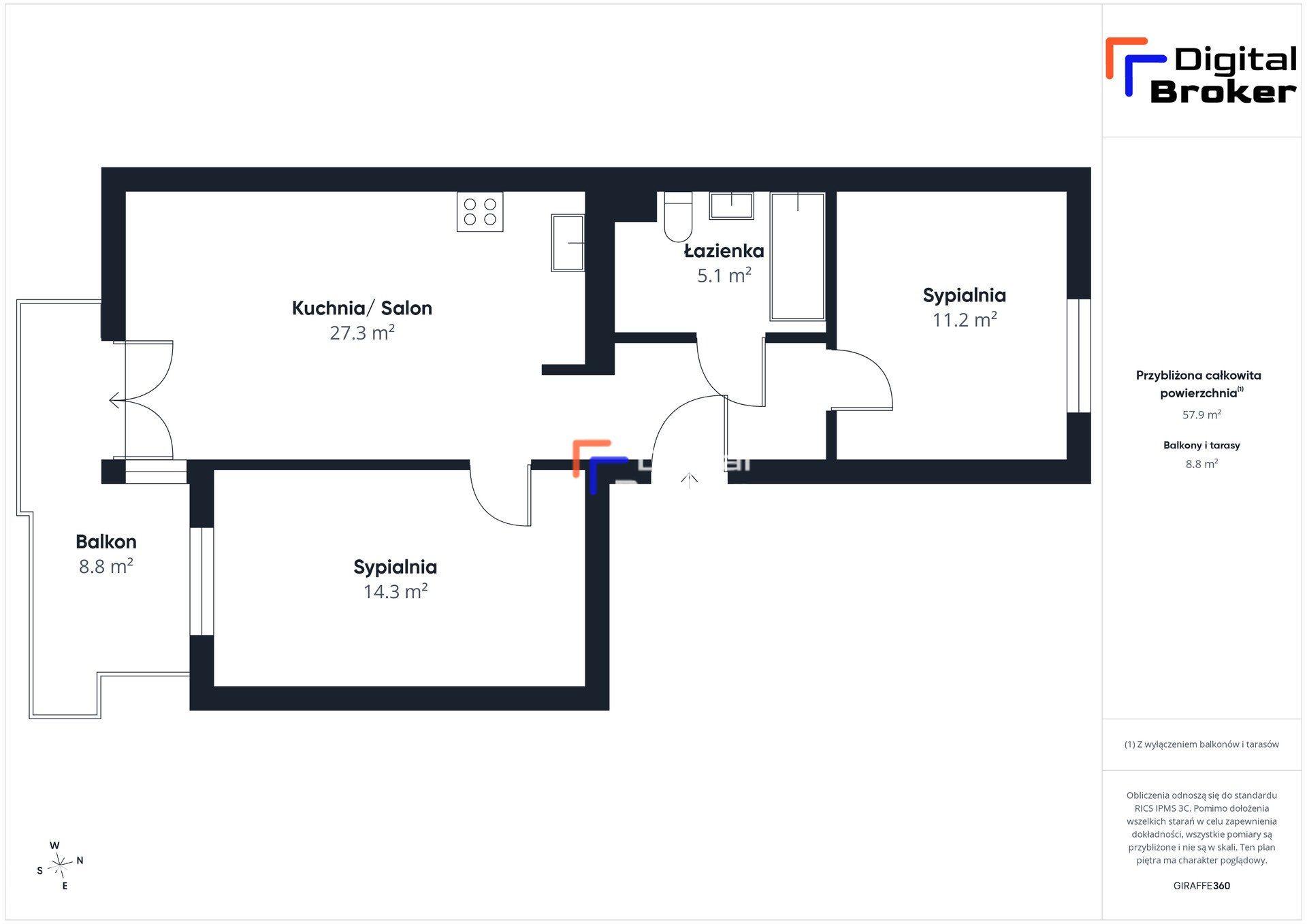 ✩ 3 pokoje ✩ 59 m² ✩ Kamionek ✩ - zdjęcie 17