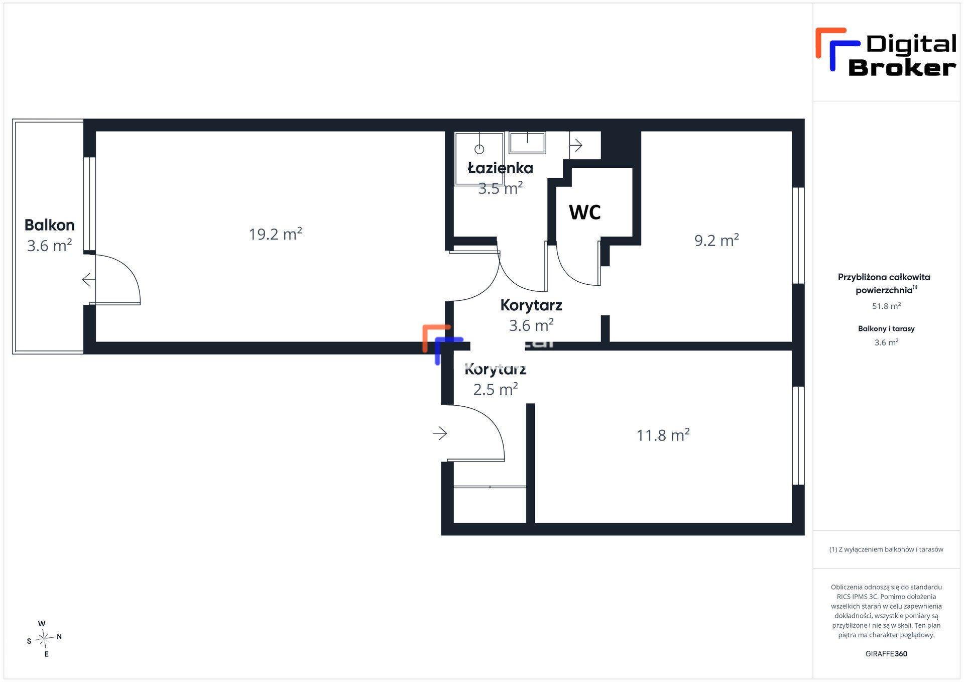 2/3 Pokoje | Zagórze | 51,10 m² | parter | Balkon - zdjęcie 16