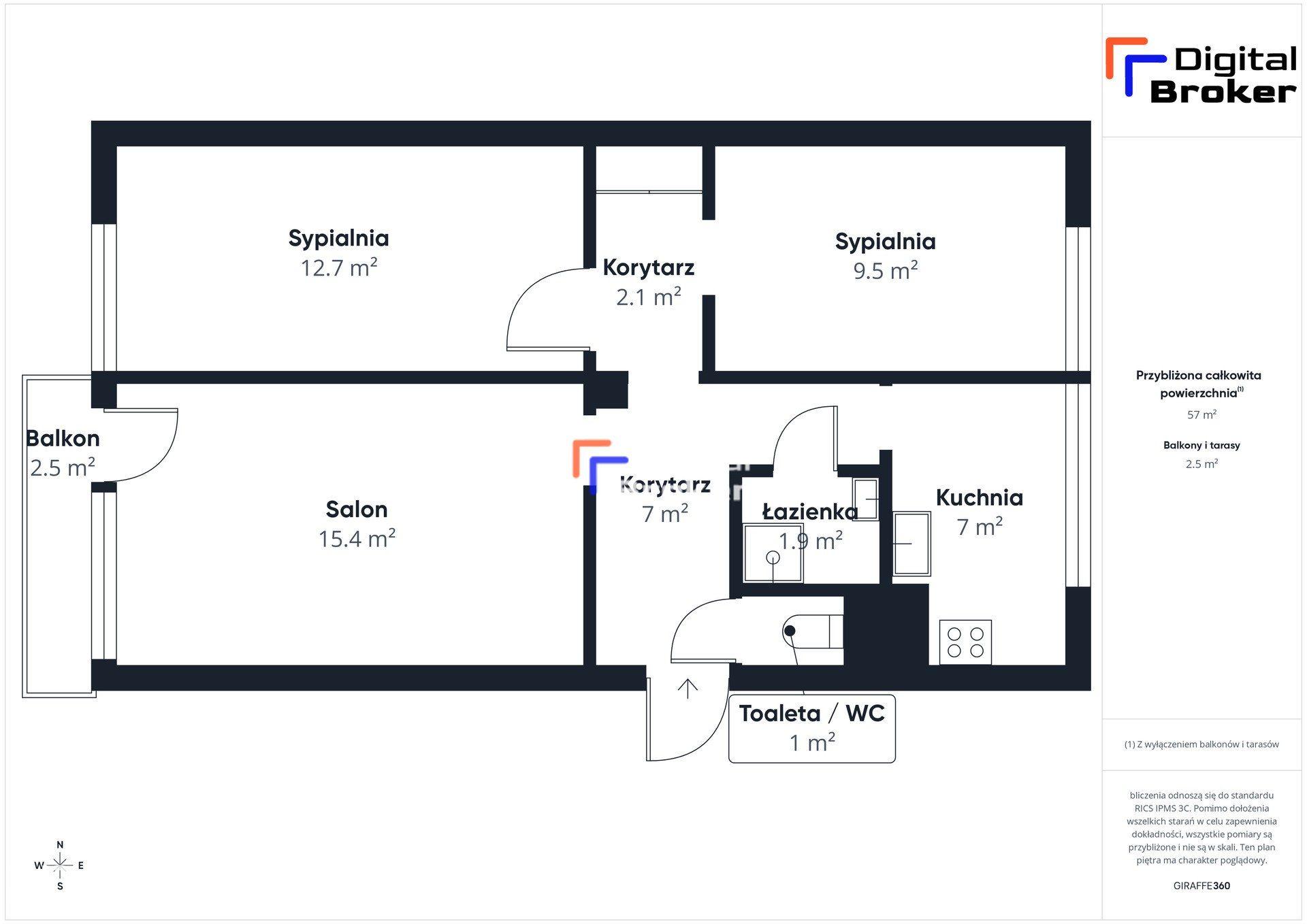 3 pokoje 57 m² | Balkon | ul. Zgierska | Blisko Parku Julianowskiego - zdjęcie 10