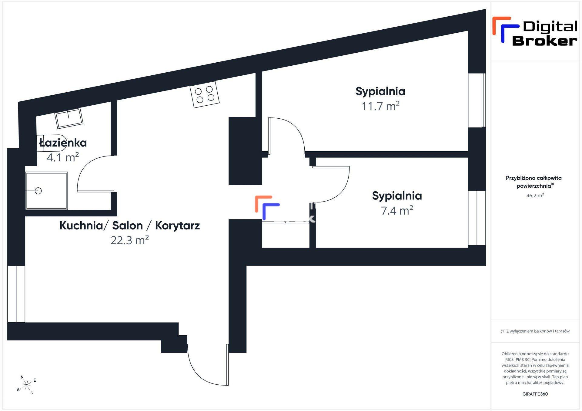 3 pokoje | 44 m² | 1 piętro | Wyposażone | Piwnica - zdjęcie 21