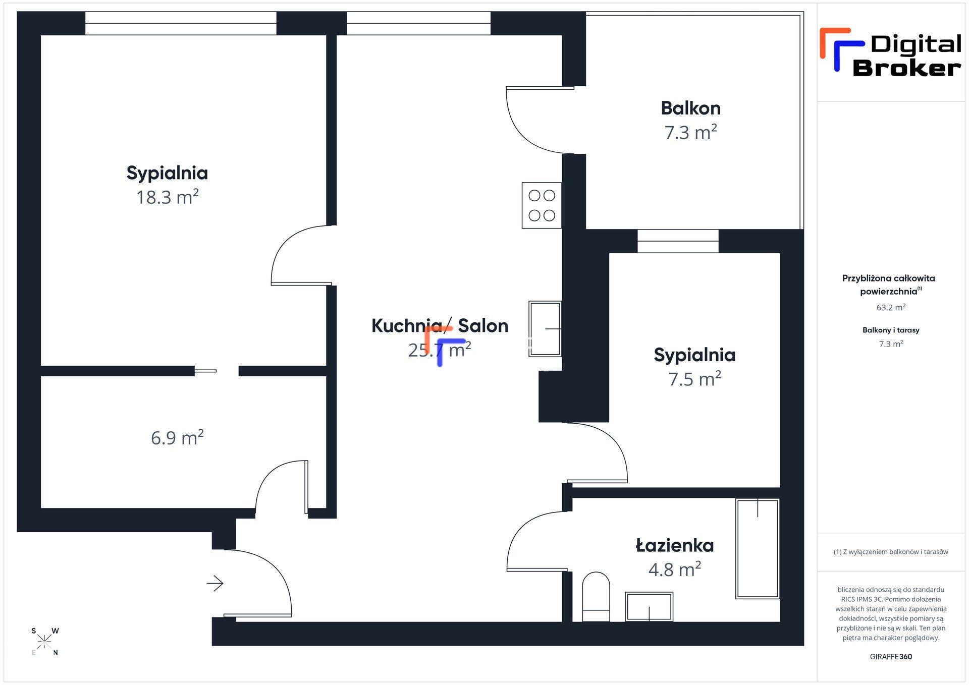 Mieszkanie 3-pokojowe | 63 m² | Bemowo - zdjęcie 9
