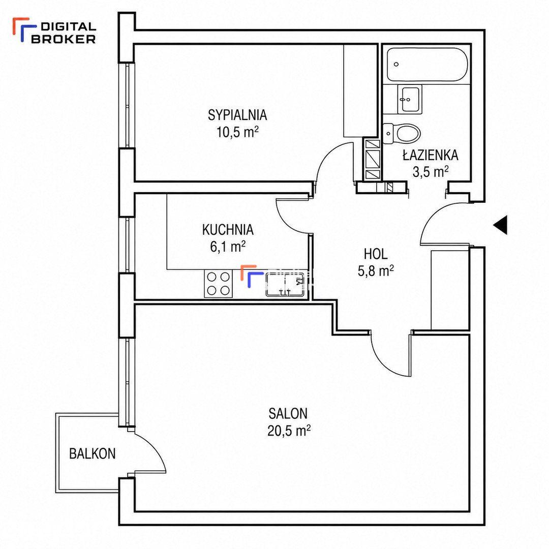 Krosnobrodzka 8 | 46,4 m² | Balkon | piwnica - zdjęcie 17